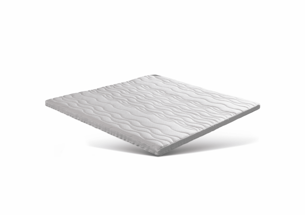 witte tweepersoons topper voor op het matras met een vulling van traagschuim