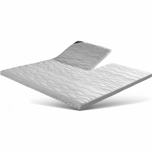 matrastopper welke is voorzien van een split voor een verstelbaar bed met als kern koel traagschuim