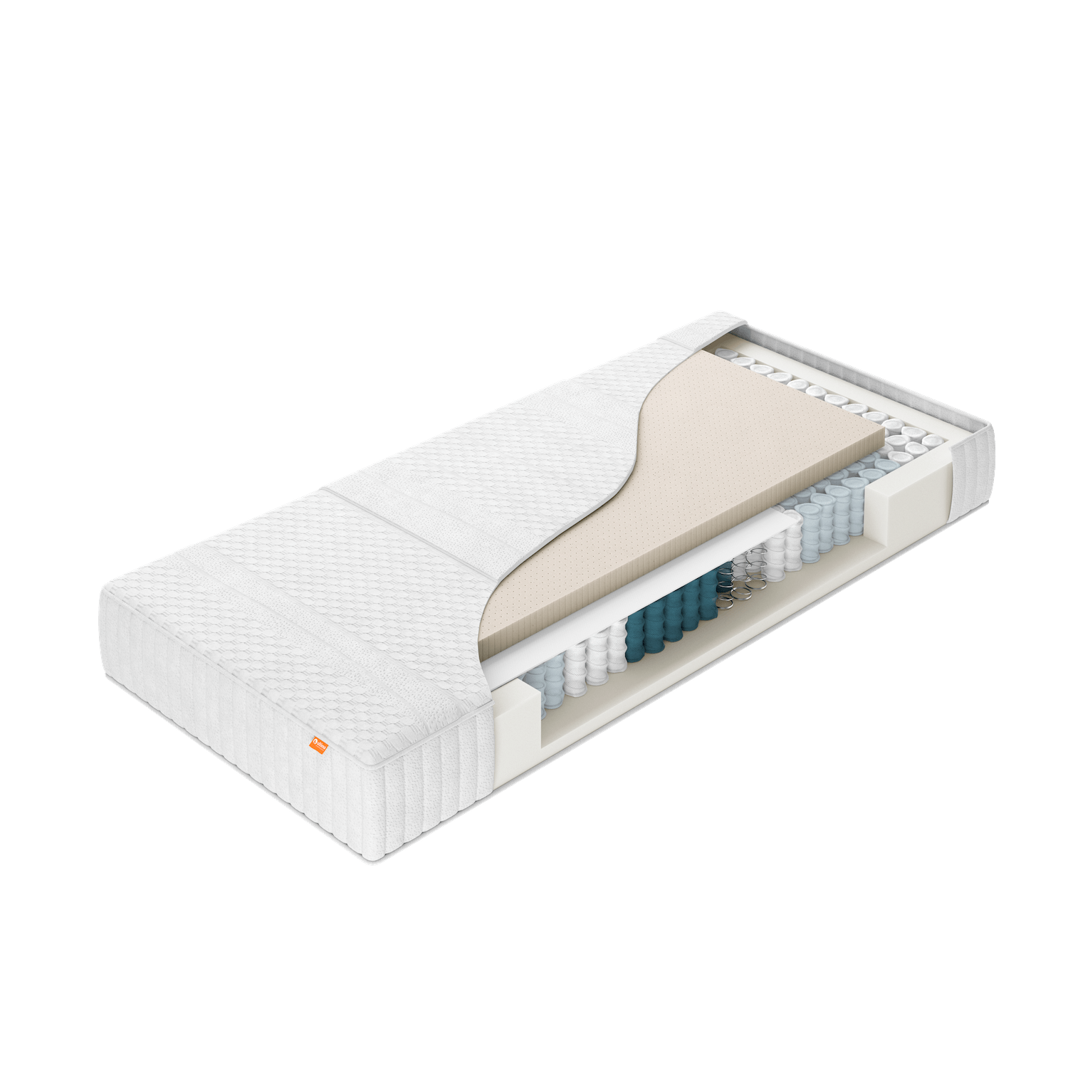 matras met pocket vering kern en latex afdek